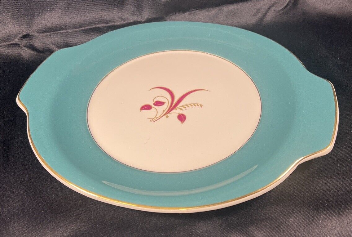 The Harker Pottery Co Green 22KT PLAT. Oval Serving Platter (13” x 11”)