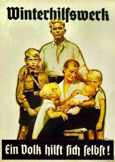WW2 German Third Reich WHW Winterhilfswerk Family Aid Propaganda Poster Print