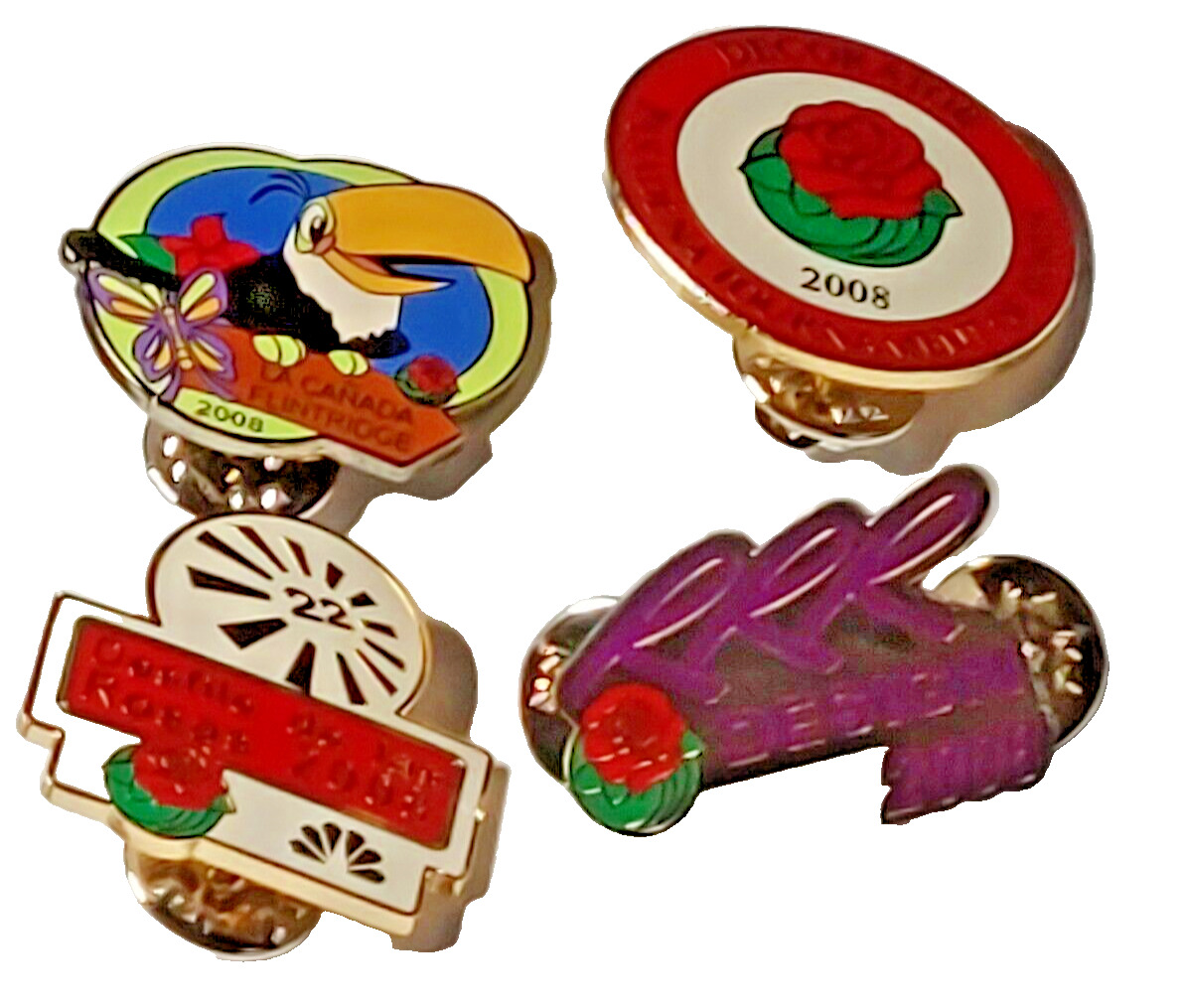Rose Parade 2008 119th Tournament of Roses Lot of 4 Lapel Pins (102)