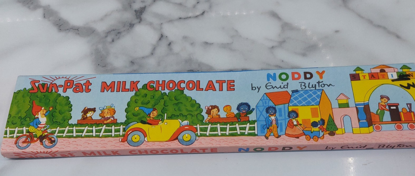 RARE Vintage 1960\'s Noddy Box of Milk Chocolate Shapes Sun-Pat Enid Blyton