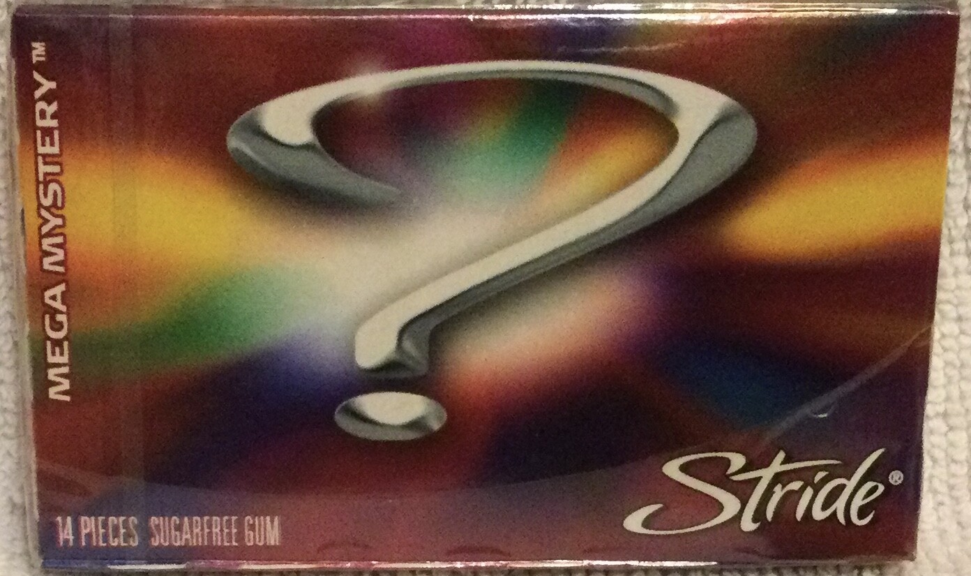 Stride Mega Mystery Gum DISCONTINUED Sealed Pack, Expired 1/31/2013, RARE