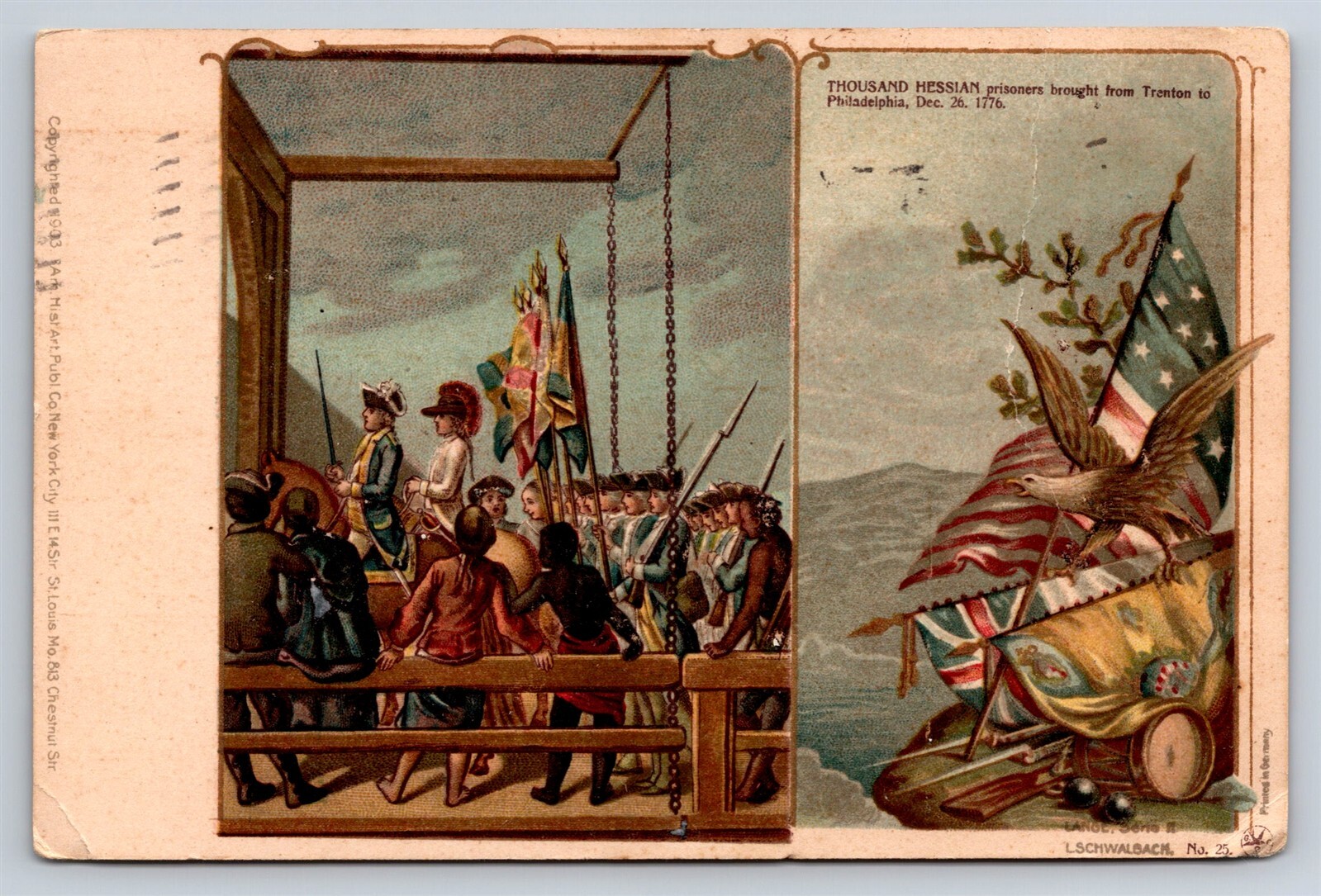 PMC Postcard c1903 Thousand Hessian Prisoners From Trenton to Philadelphia AW11 PMC Postcard c1903 Thousand Hessian Prisoners From Trenton to Philadelphia AW11