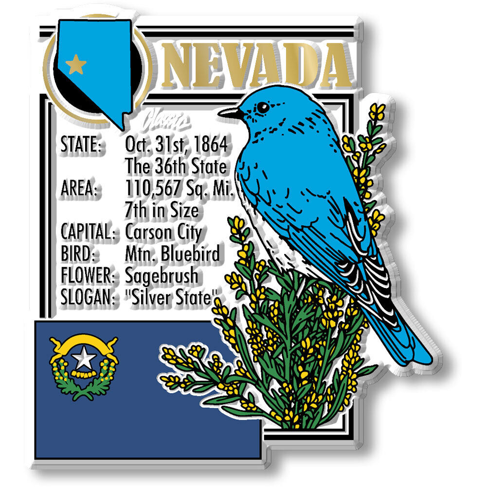 Nevada State Montage Magnet by Classic Magnets, 2.6\