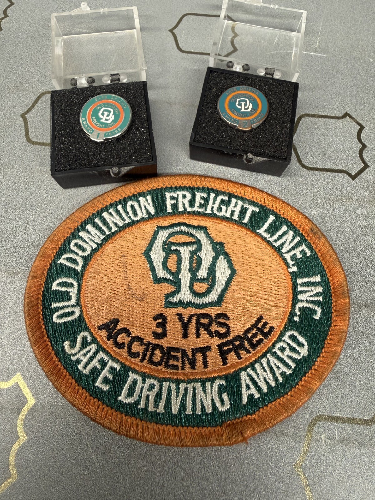 Old Dominion Freight Line Safe Driving Award Pins and patch Old Dominion Freight Line Safe Driving Award Pins and patch