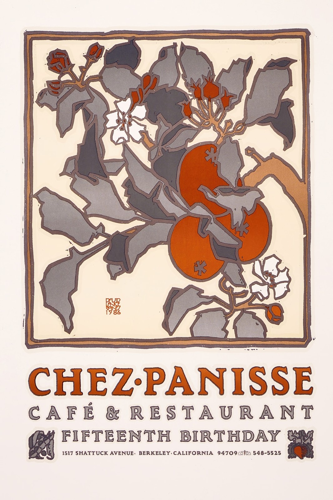 🍽️ Chez Panisse 1986 Anniversary Poster - 16x24” Premium Matte Paper 200gsm