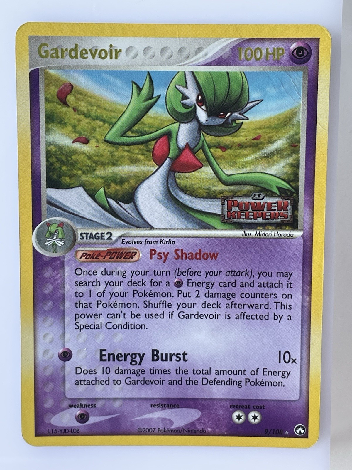Gardevoir 9/108 Ex Power Keepers Stamped Reverse Holo Rare Heavily Played 2007
