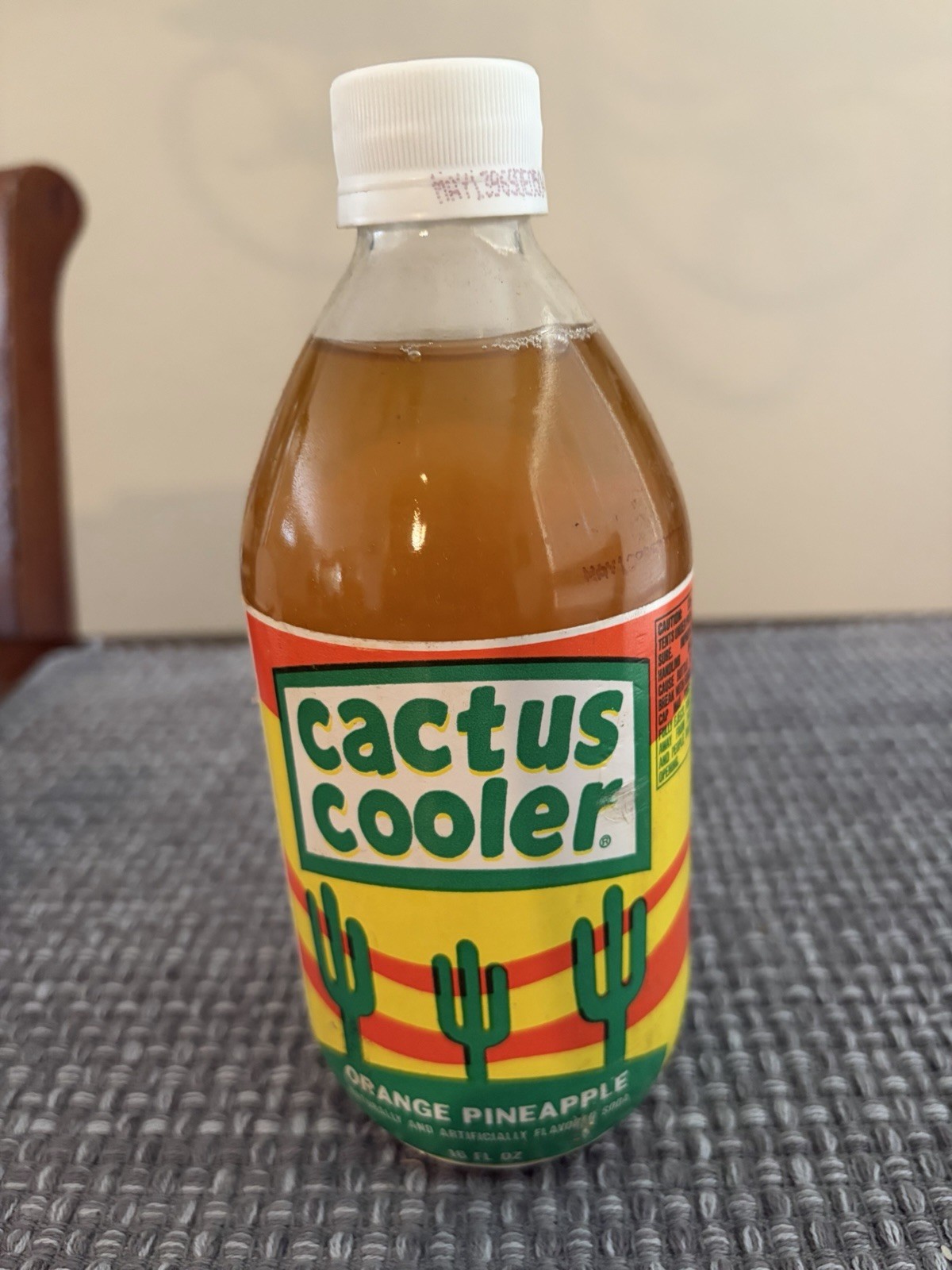 Vintage Cactus Cooler  16 oz Glass Bottle Never Open