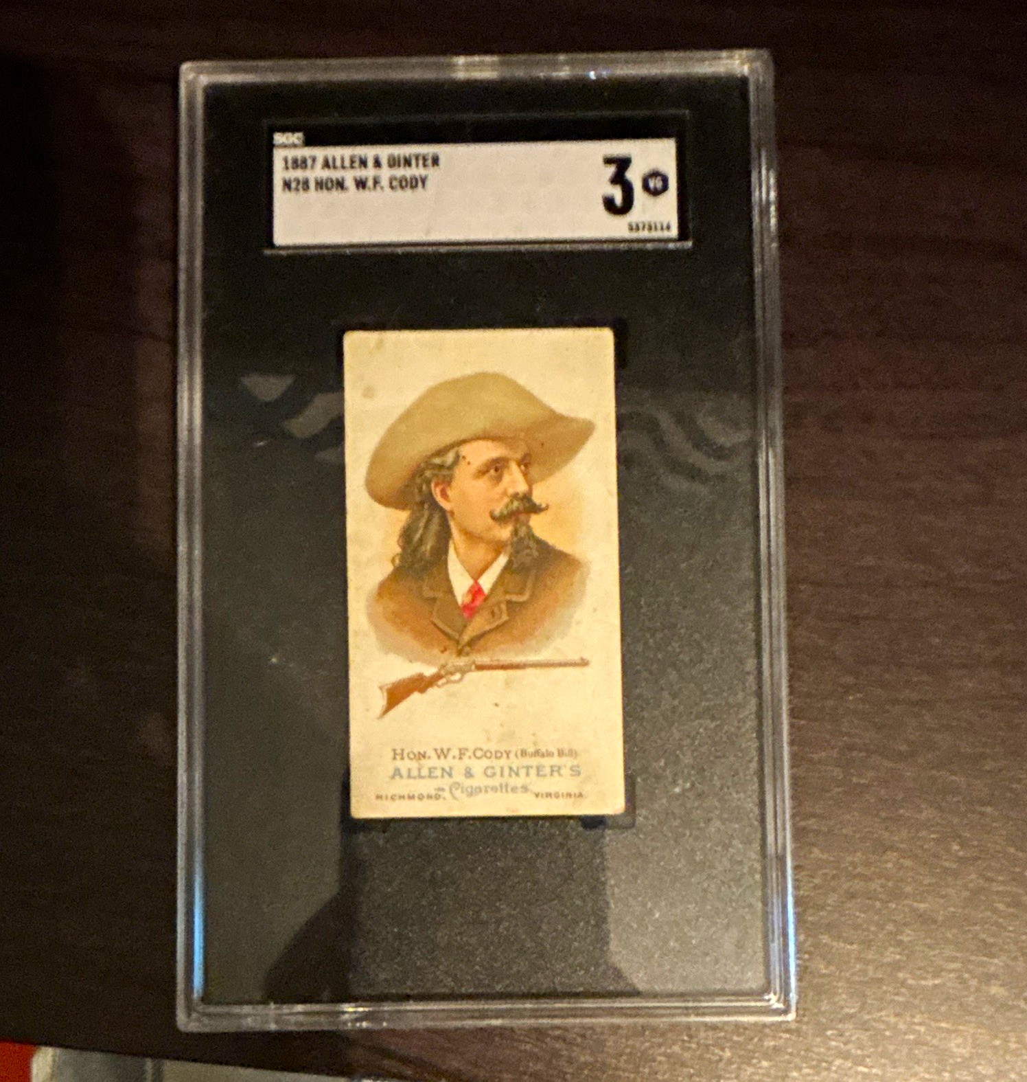 1887 Allen & Ginter N28 Hon. W.F. Cody (Buffalo Bill) Cigarettes Card SGC 3