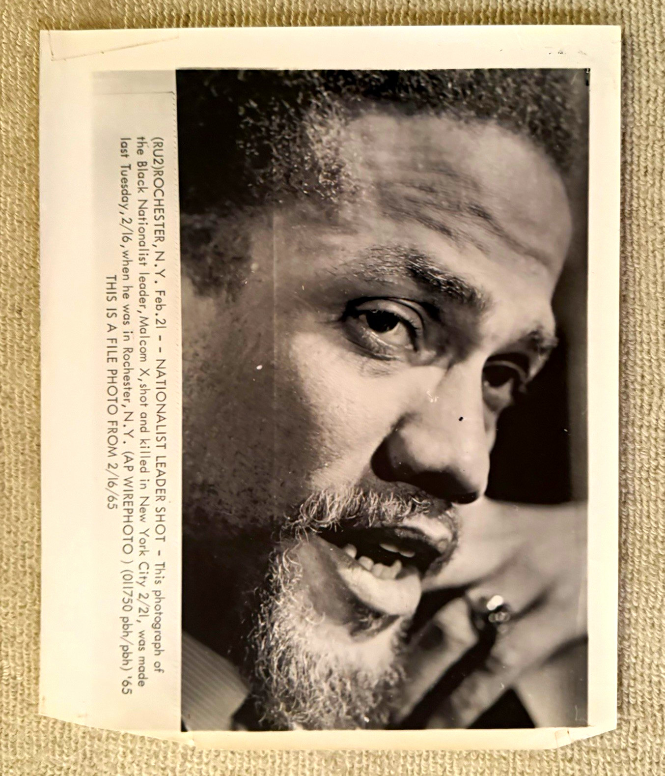 Malcolm X 1965 AP Wirephoto Press Photo Rochester Week Prior To Assassination 