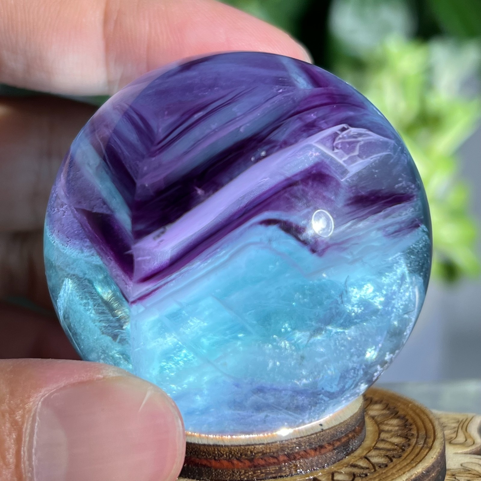 209g Natural Rainbow Fluorite Quartz Crystal Sphere Ball Specimen Healing
