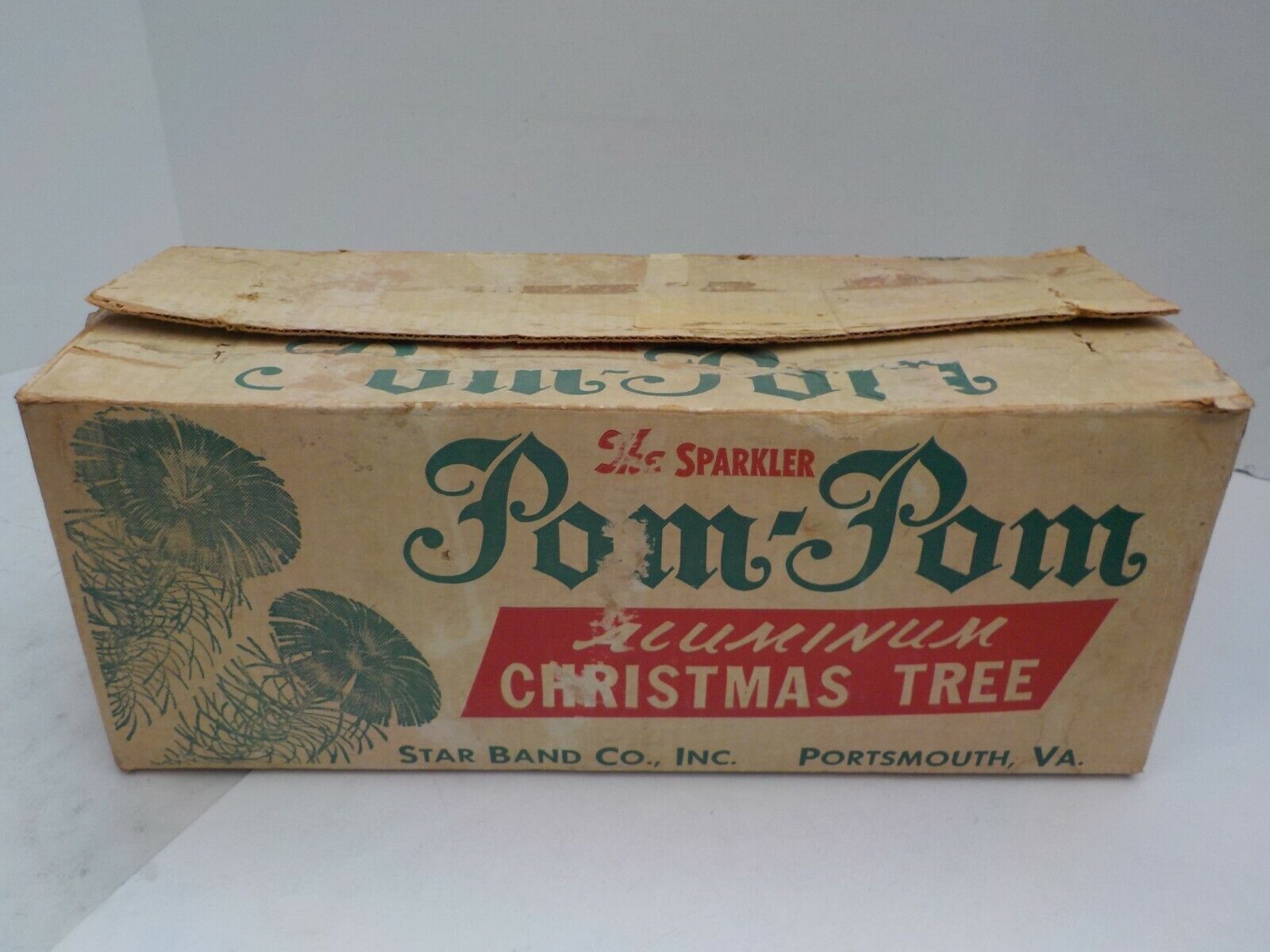 N Vintage 4\' Aluminum Christmas Tree The Sparkler Pom Pom Star Band Co M-4404 