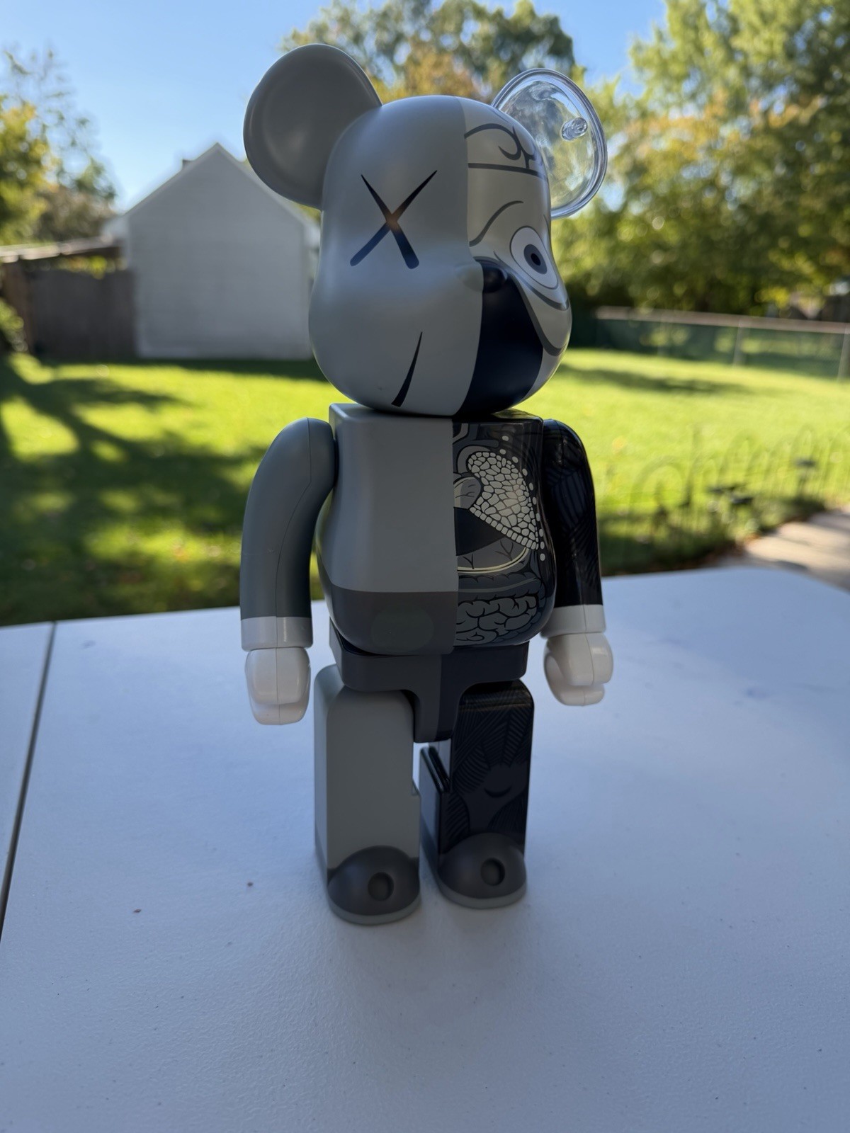KAWS Companion Be@rbrick Art Toy 2008 Gray/Black Plastic Figure w/ Display Case