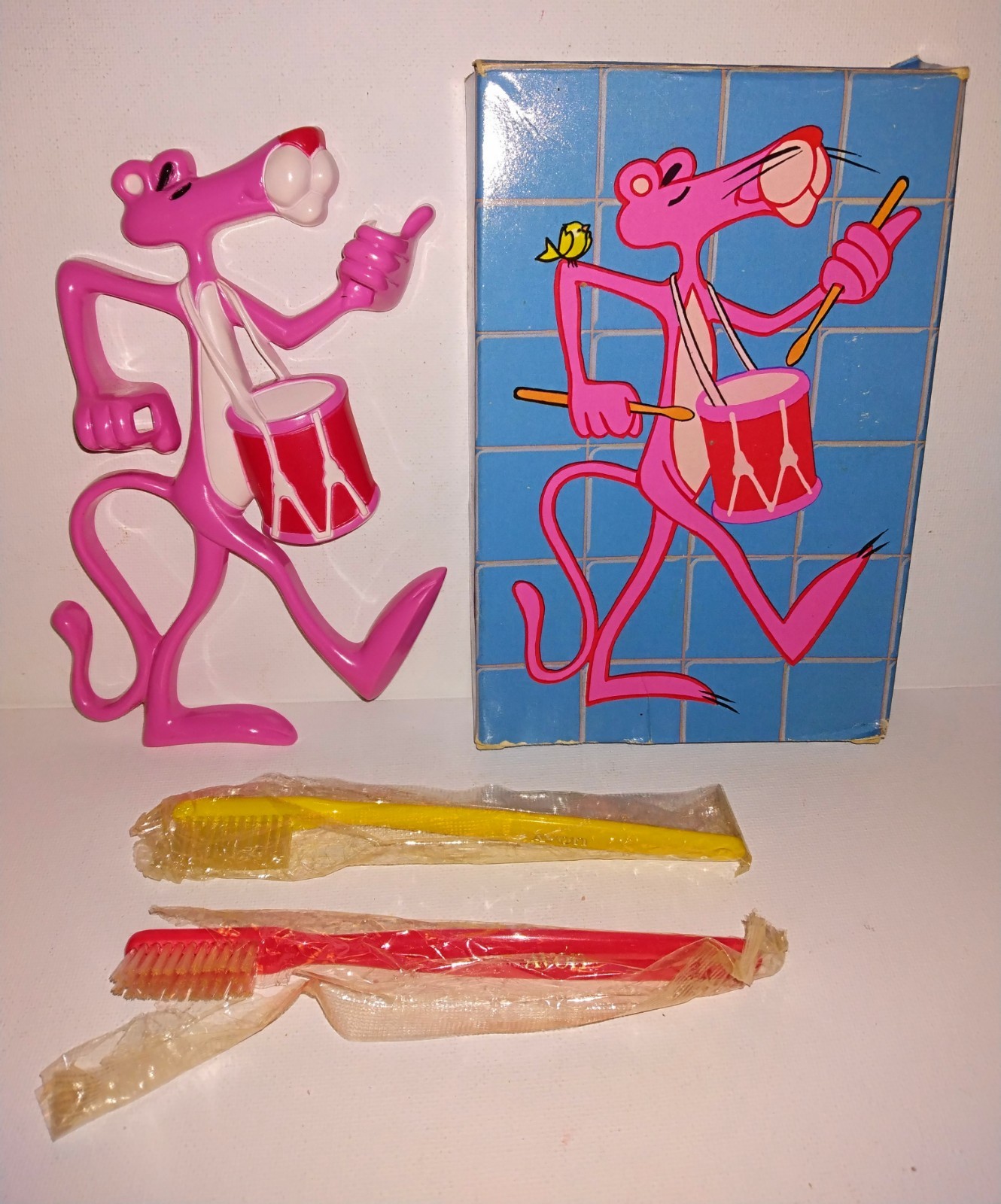 VINTAGE AVON PINK PANTHER TOOTHBRUSH HOLDER W/BOX NOS KIDS