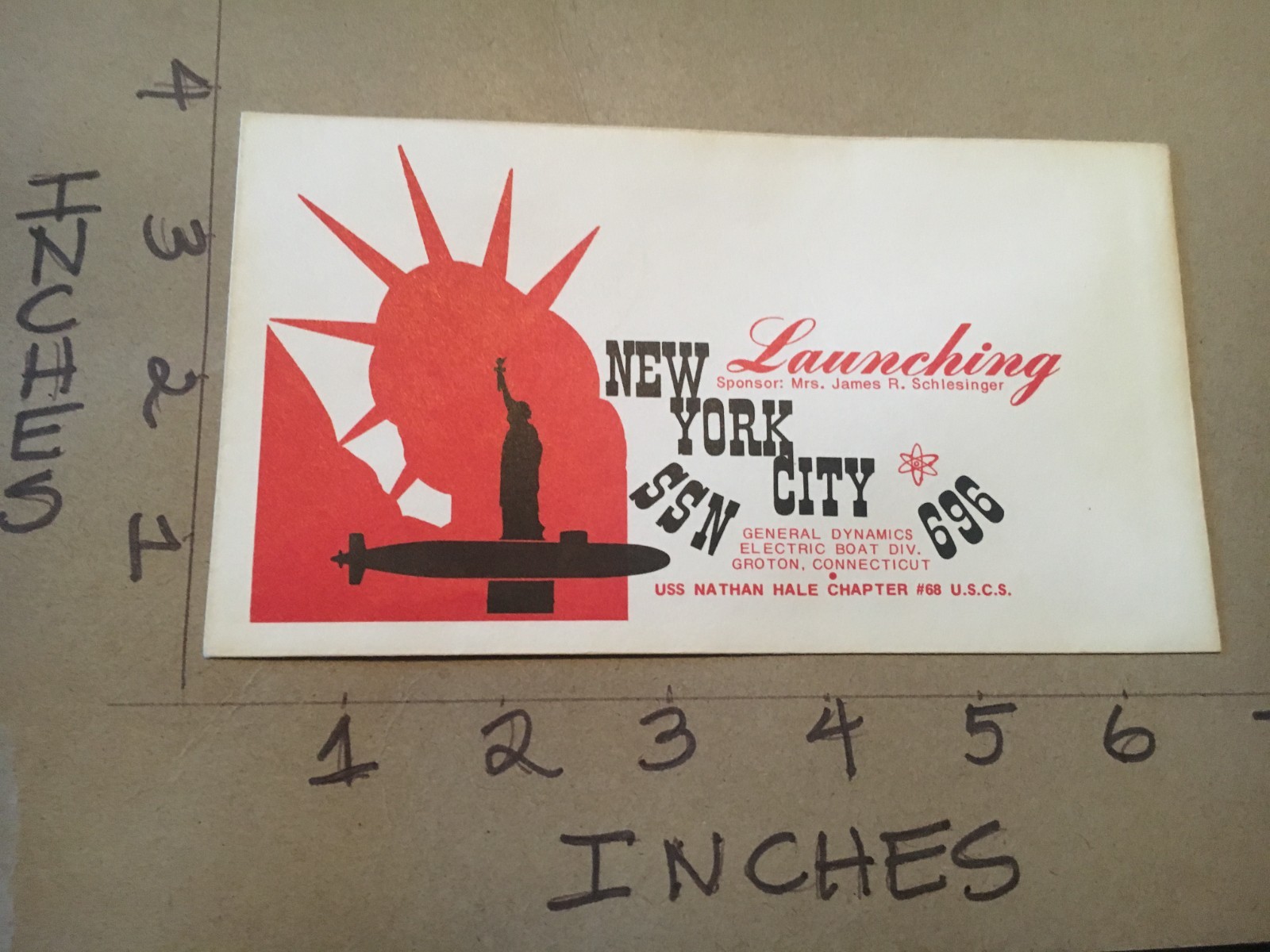 US Navy USS New York City SSN 696 Submarine Commissioning & Launching Envelope US Navy USS New York City SSN 696 Submarine Commissioning & Launching Envelope