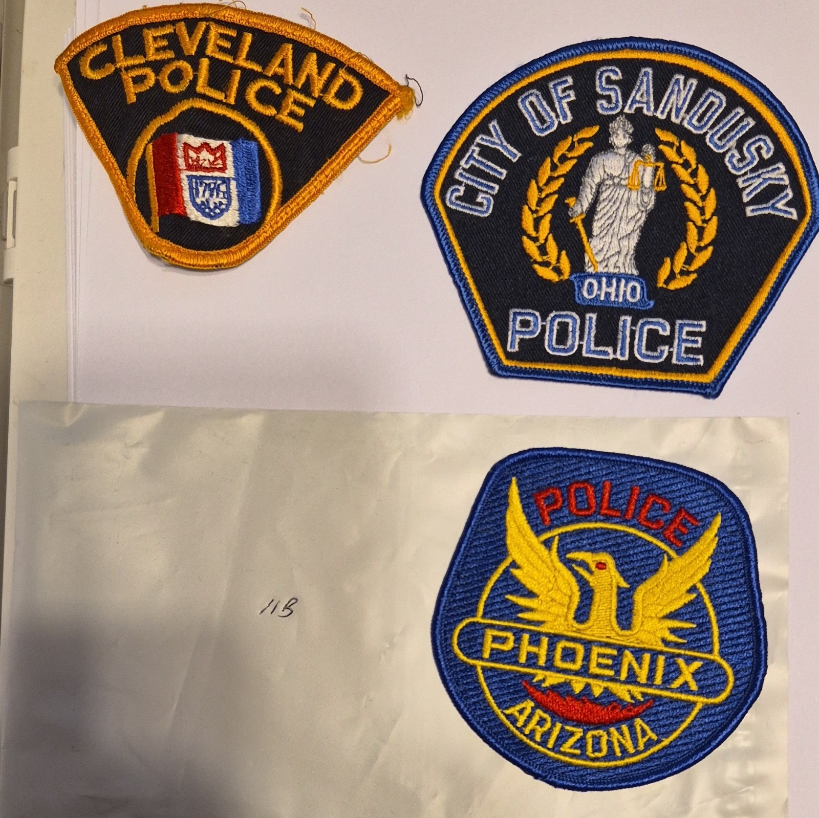 Lot#?: 3-Police Patches Cleveland Police, Sandusky OH Police, Phoenix AZ Police Lot#?: 3-Police Patches Cleveland Police, Sandusky OH Police, Phoenix AZ Police