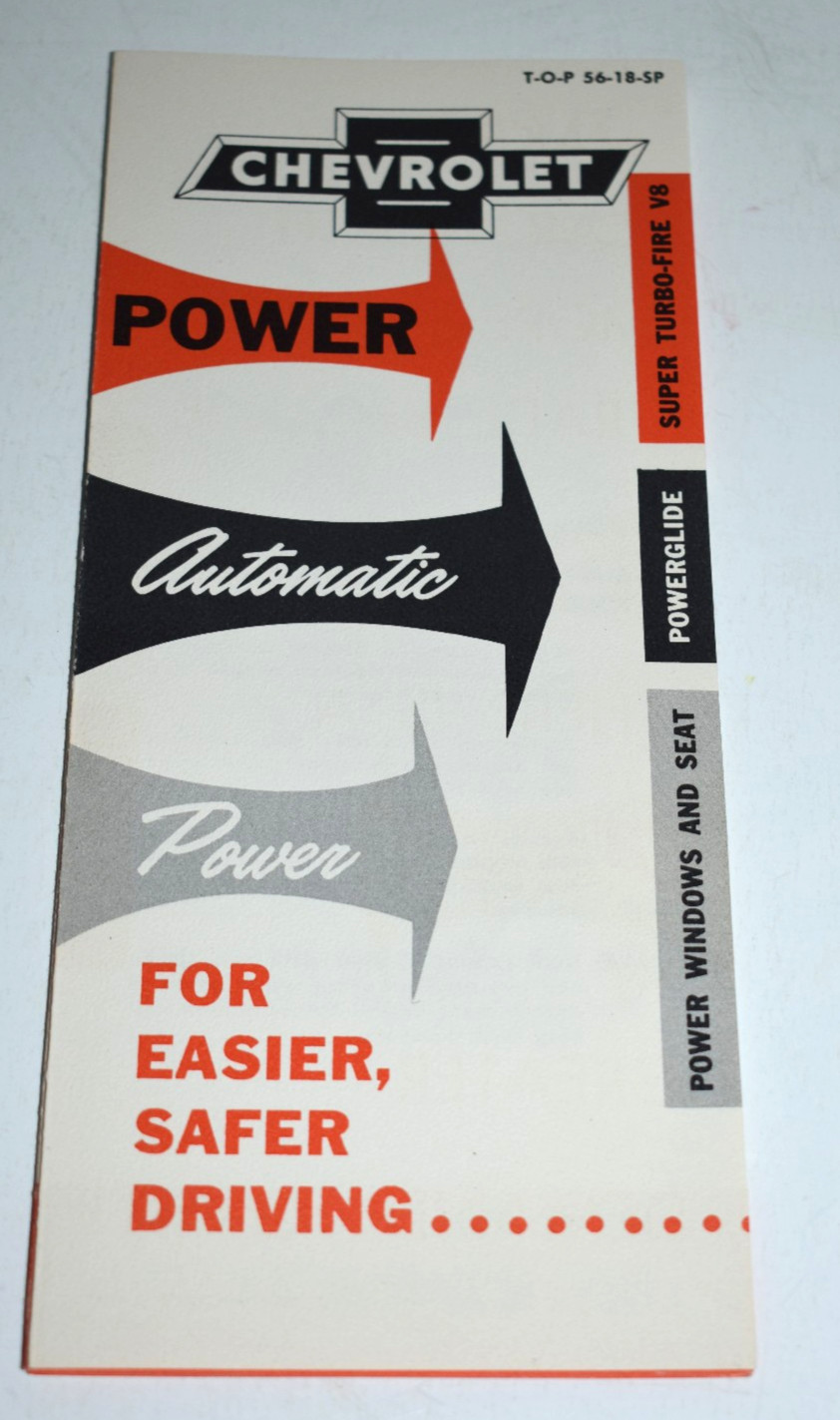 Vintage 1956 Chevrolet Auto Dealer Foldout Brochure - 