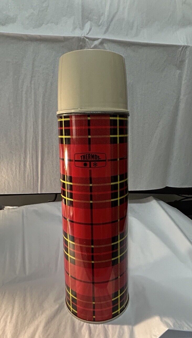 VTG  1970s King -Seeley Tartan  Thermos Bottle Hot Cold Thermos #2442 Scratches
