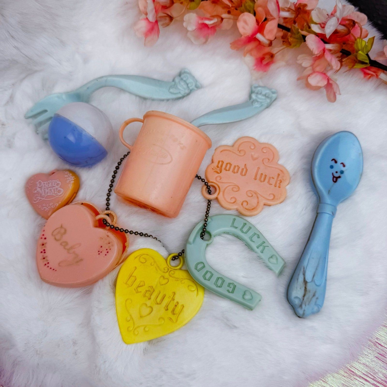 Vintage Mid Century Charm Rattle Nursery Lot - AMSCO Doll E Toy Plakie Baby MCM