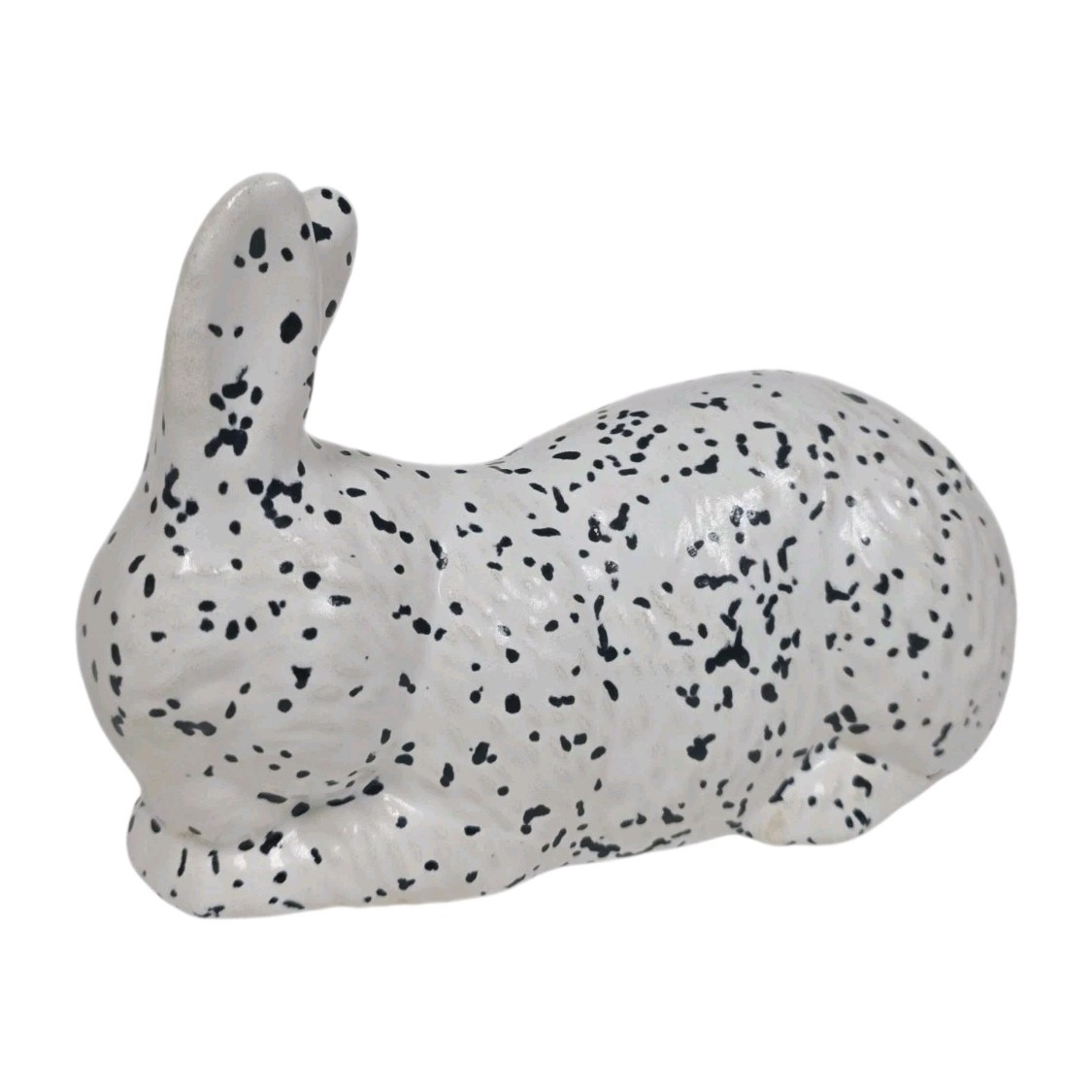 Vintage Ceramic Bunny Rabbit White Black Speckled Hand Painted Farmhouse Easter Vintage Ceramic Bunny Rabbit White Black Speckled Hand Painted Farmhouse Easter
