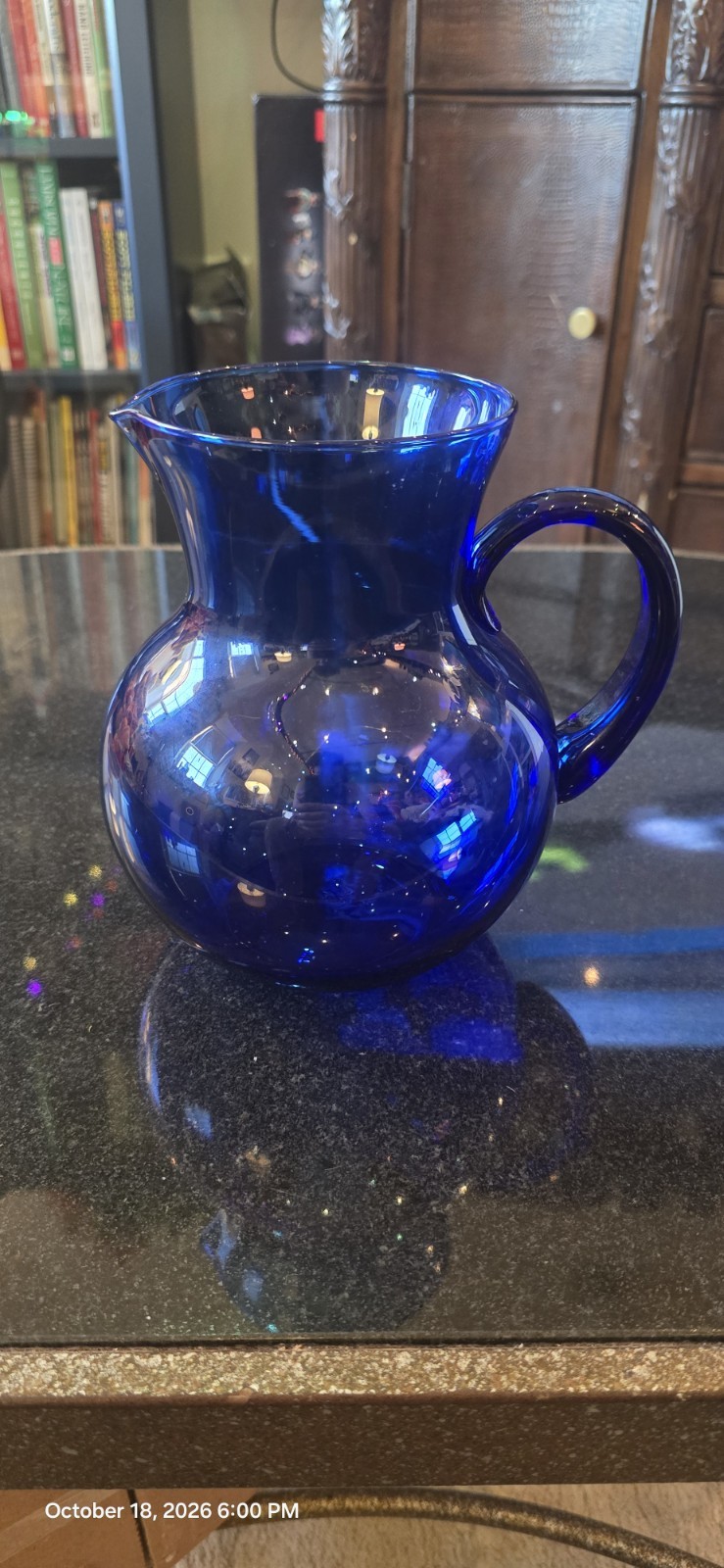 Vintage Cobalt Blue Pitcher 7\