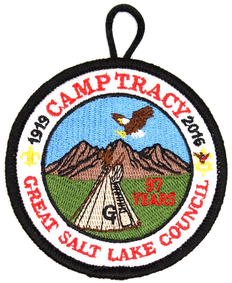2016 Camp Tracy Great Salt Lake Council Patch Boy Scouts BSA Utah Eagle Teepee