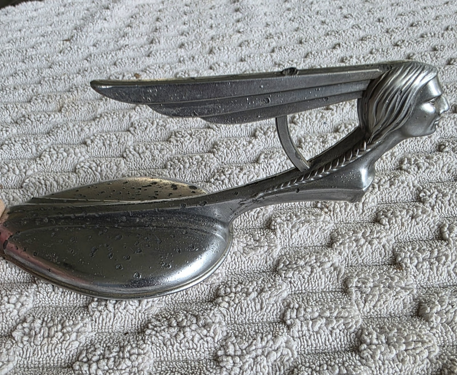 1933 Pontiac Indian Hood Ornament Chrome Vintage DES PAT 89453