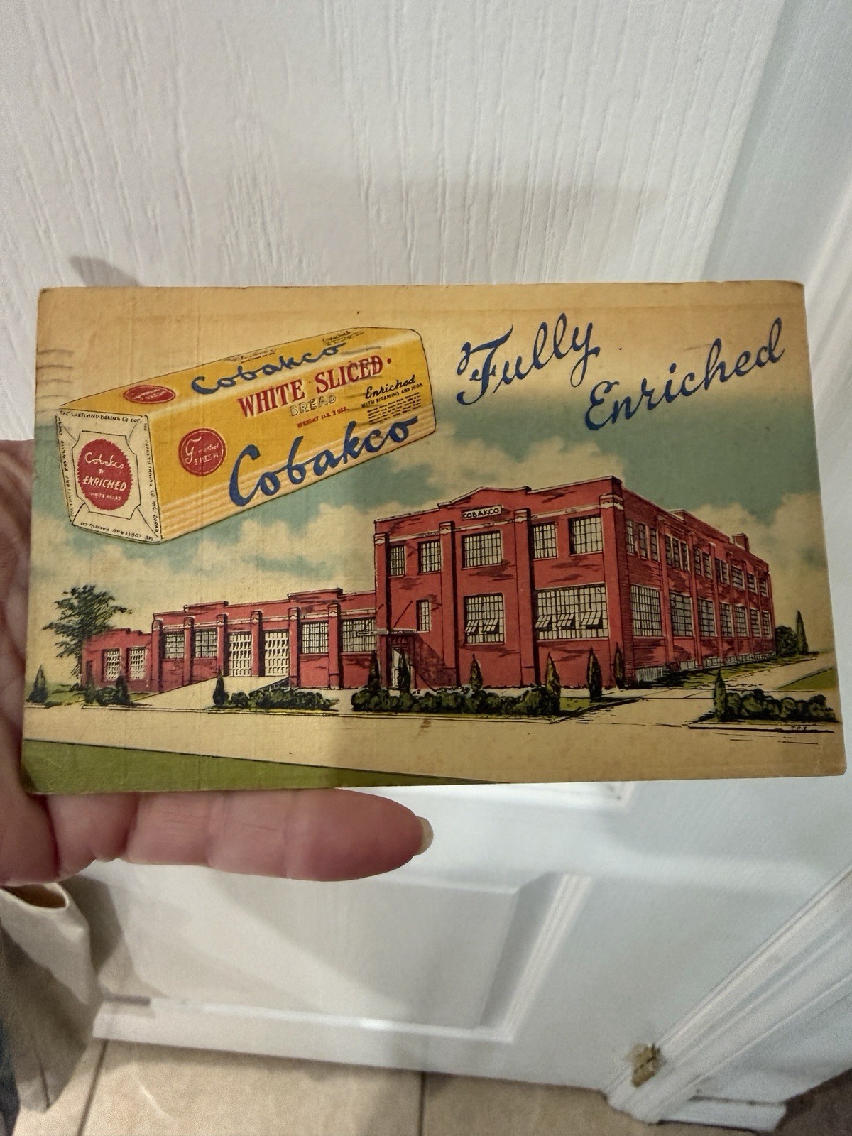 Vintage Cobakco Bread Advertising Postcard Cortland NY Baking Co Linen Era