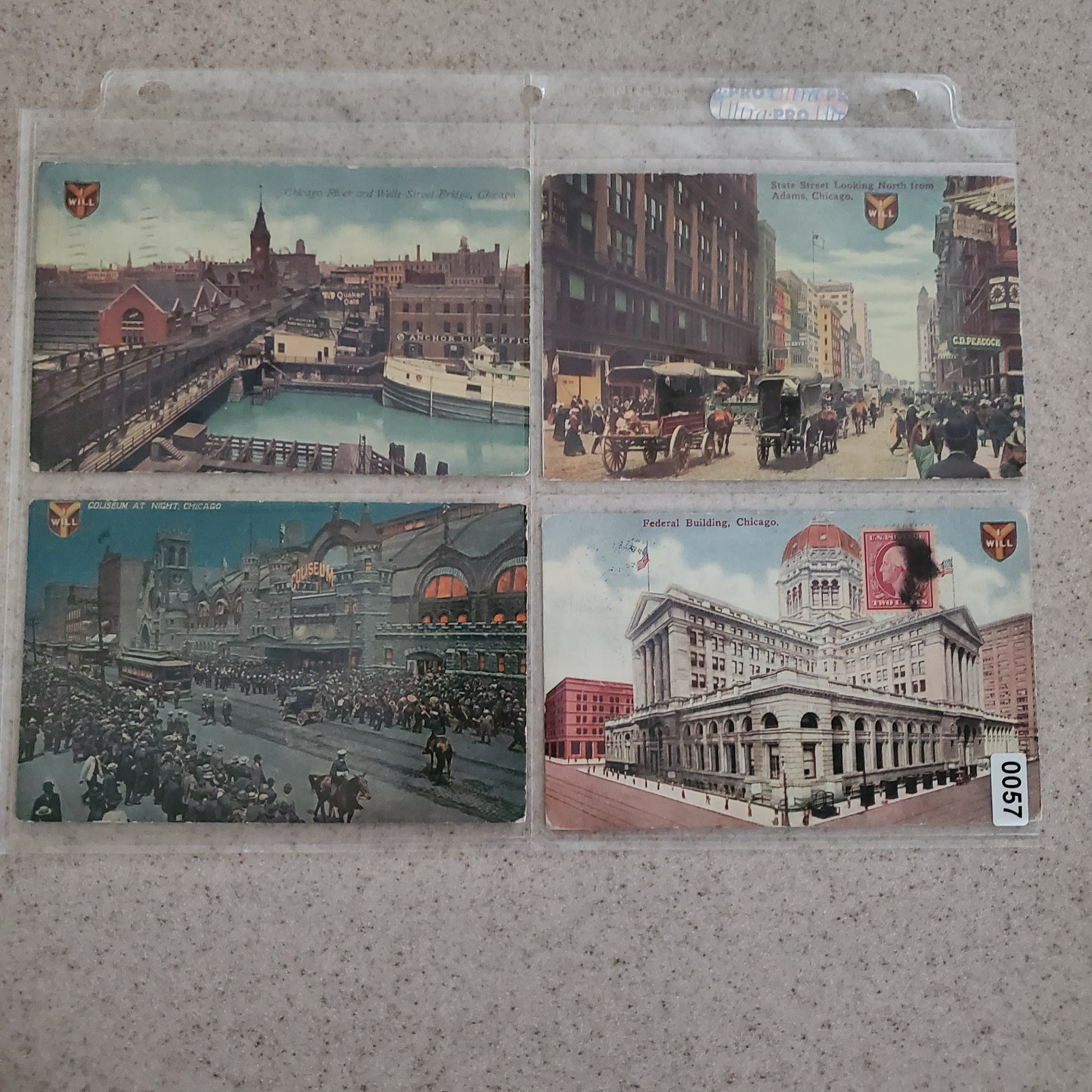 Vintage Chicago Illinois Postcards Lot 4 State St Coliseum Federal Bldg 1913 Fla