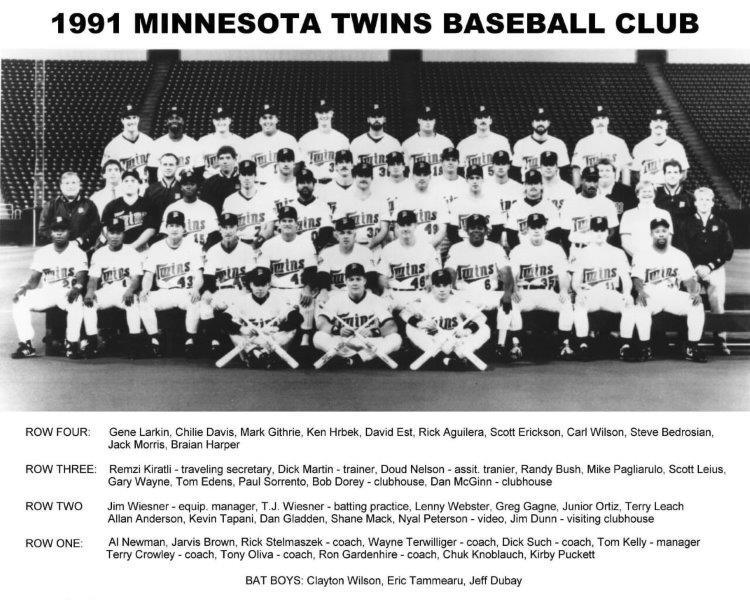 1991 MINNESOTA TWINS Team 8x10 Photo Print Reprint