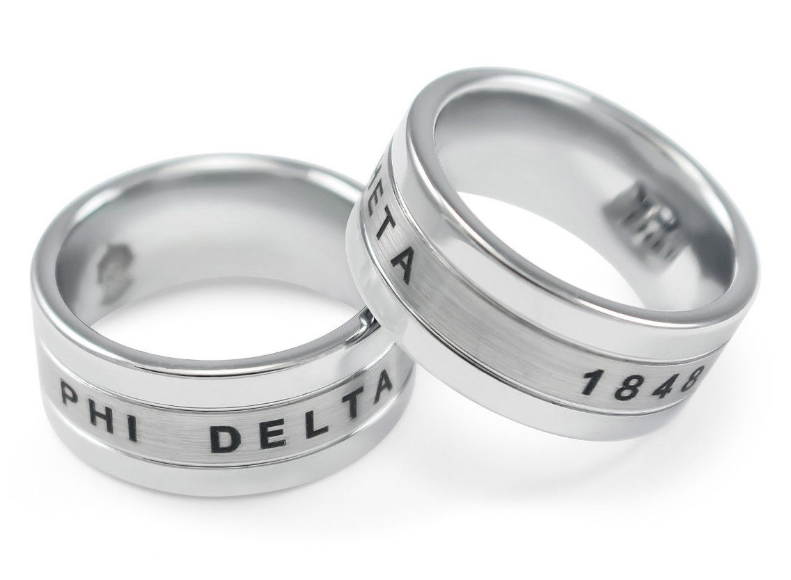 Phi Delta Theta Tungsten ring with laser etched letters with 1848 year NEW