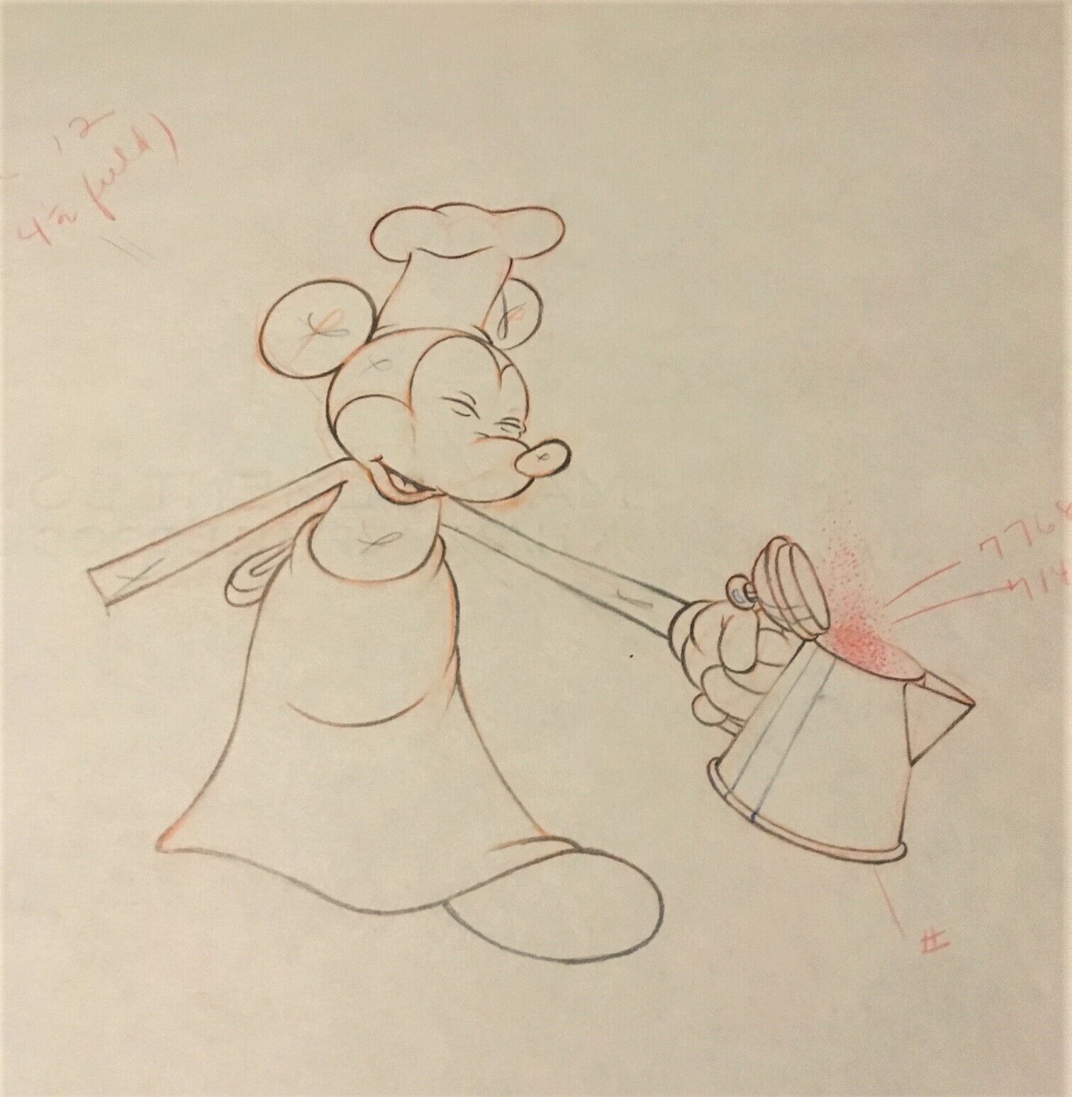 Disney Original Mickey Mouse 1938 Production Animation Drawing Mickey\'s Trailer 
