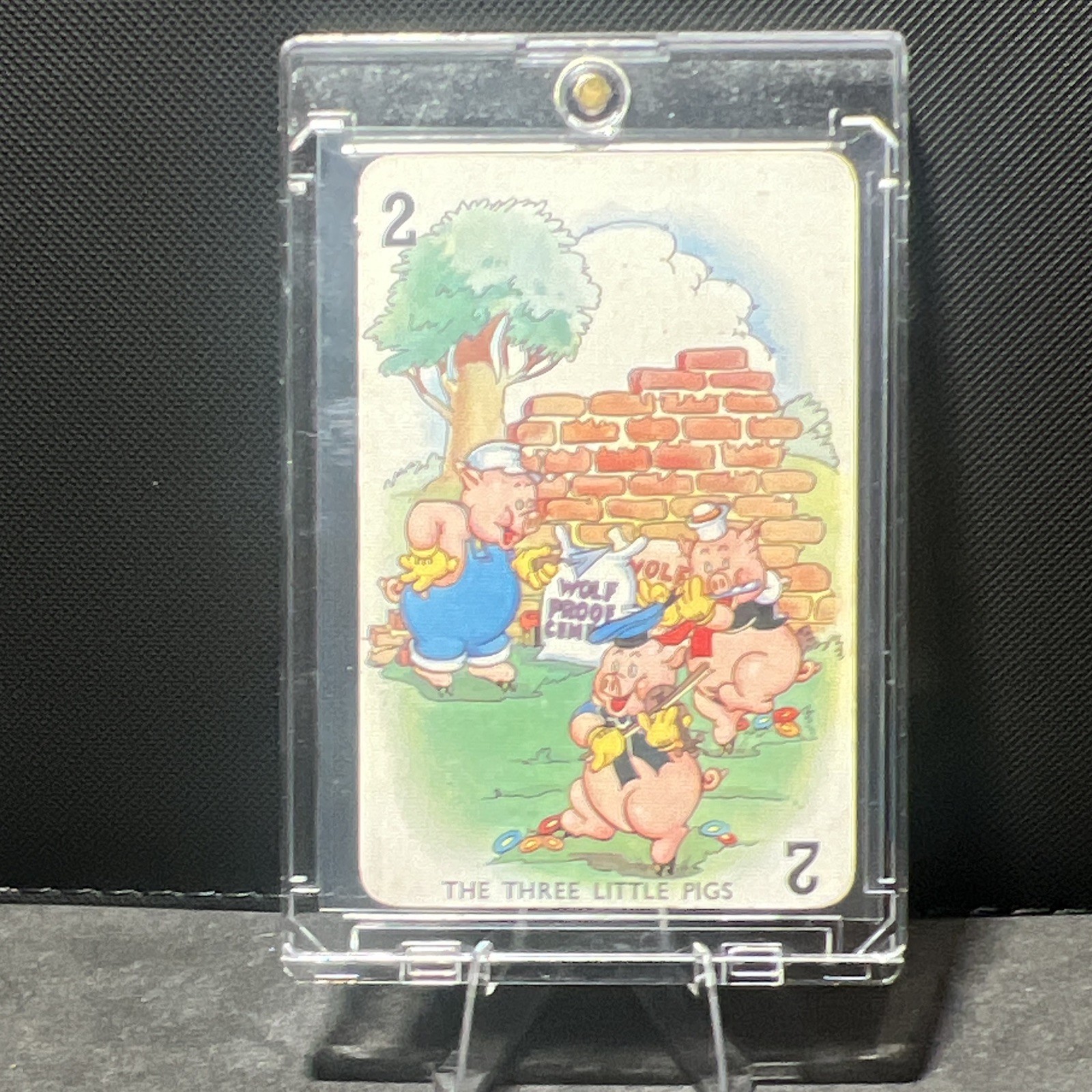 RARE-1938 CASTELL SHUFFLED SYMPHONIES THE THREE LITTLE PIGS-DISNEY CARD-RED BACK RARE-1938 CASTELL SHUFFLED SYMPHONIES THE THREE LITTLE PIGS-DISNEY CARD-RED BACK