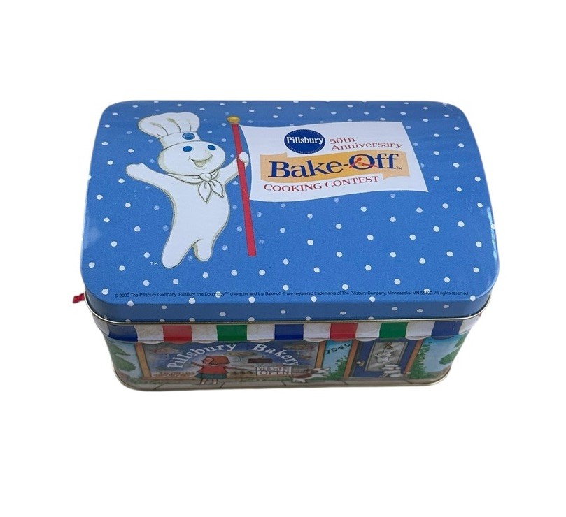 Pillsbury Doughboy 50TH ANNIVERSARY BAKE-OFF TIN With Ornaments 2000
