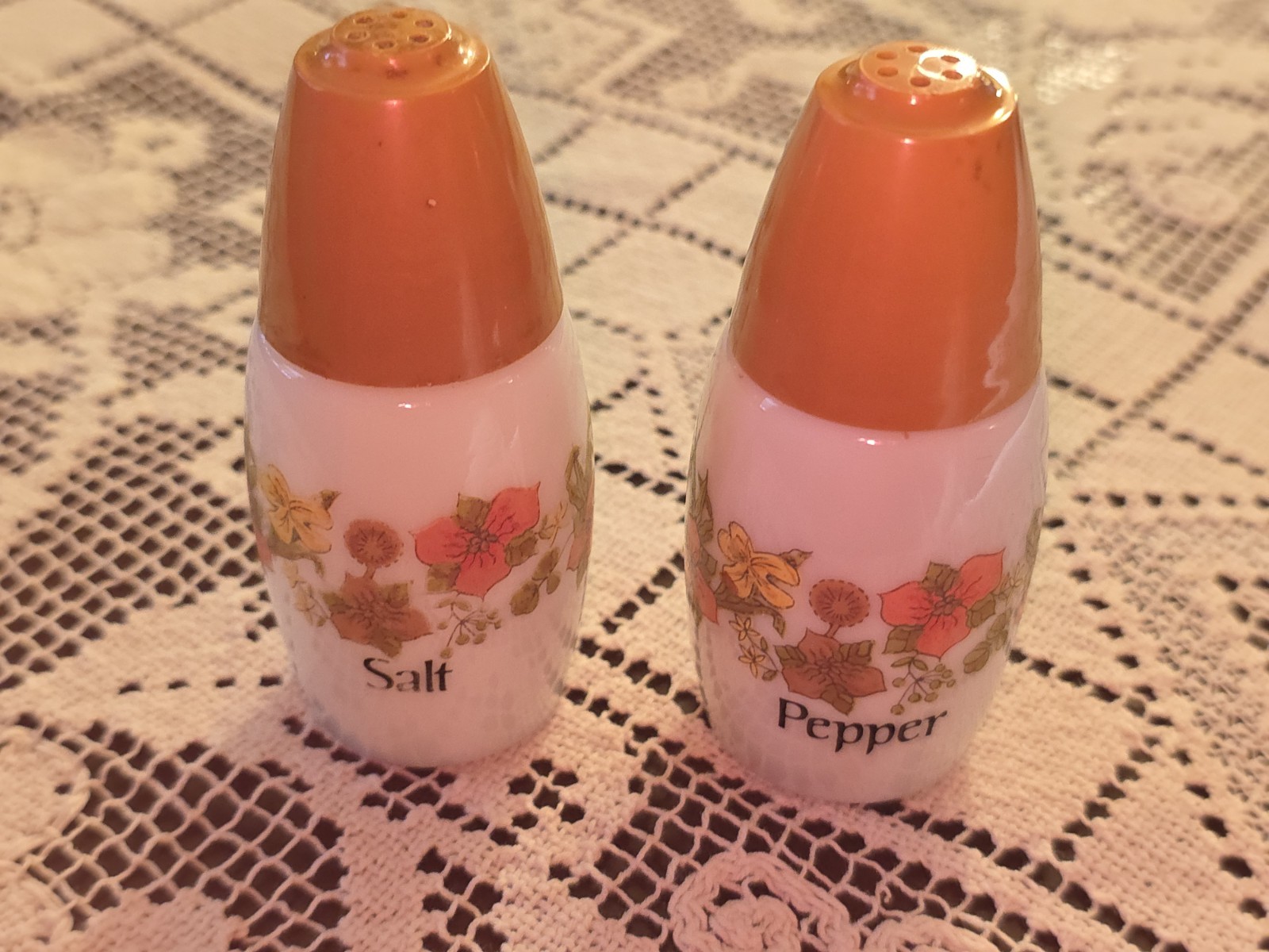 VTG Pair of Gemco Milk Glass Salt and Pepper Shakers 1970s Indian Summer VTG Pair of Gemco Milk Glass Salt and Pepper Shakers 1970s Indian Summer