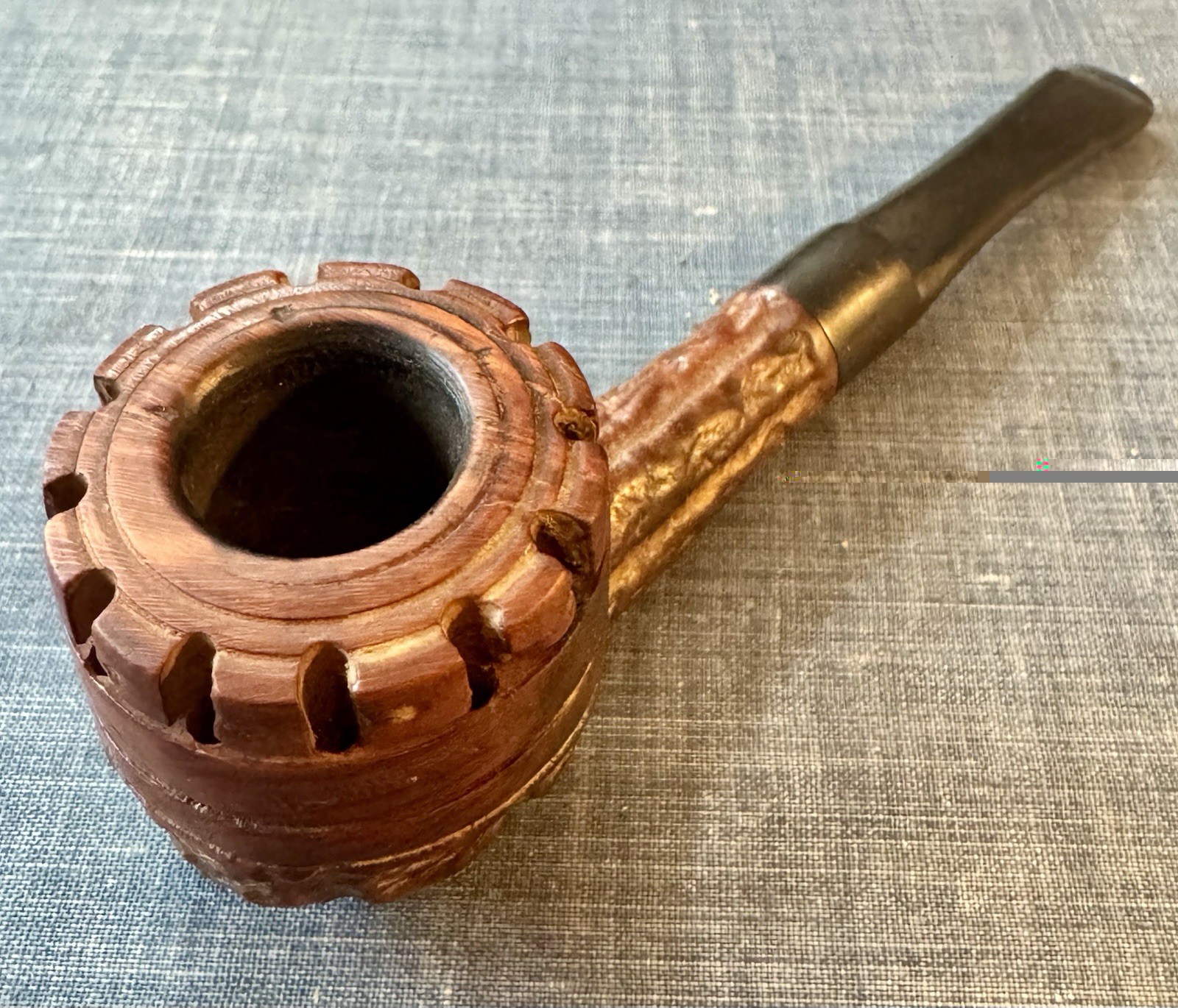 Rare Vtg HOLEYSMOKE Gear Rim Estate Pipe (Tracy Mincer & Custombilt Influenced)