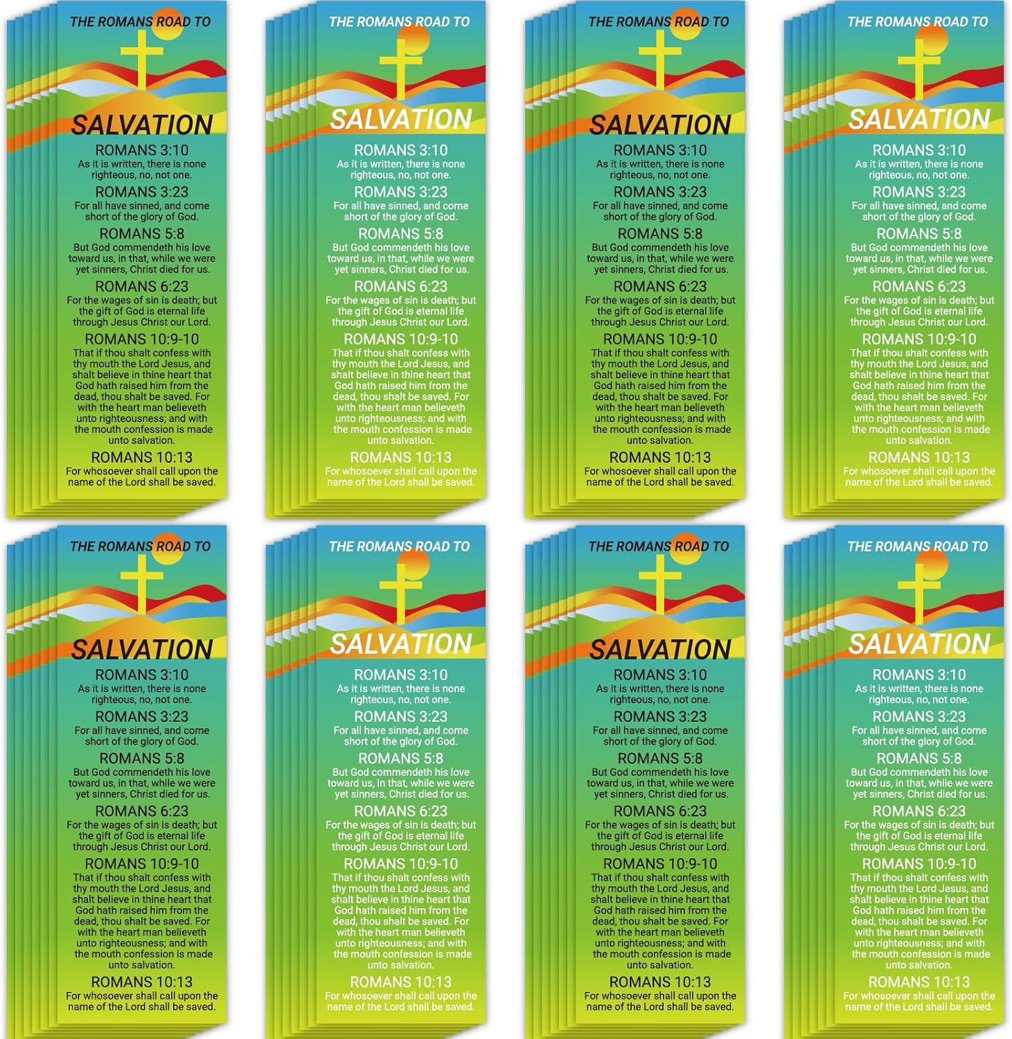 120pcs The Romans Road to Salvation Bible Bookmarks English,