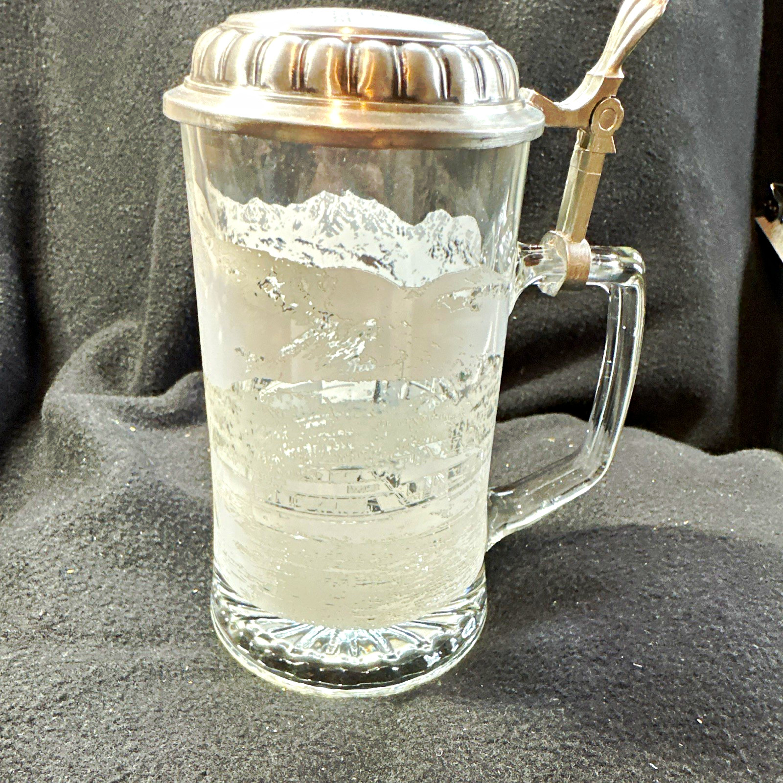 Kenai Fjords Wilderness Lodge Fox Island Glass Lidded Beer Stein Breweriana