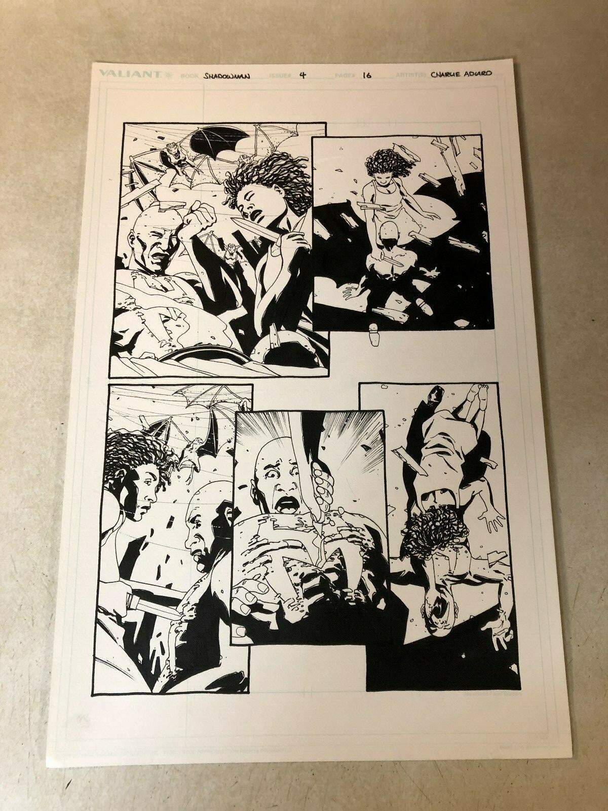 SHADOWMAN #8 comic art VALIANT wicked bats NETTIE STABS CHEST voodoo 1997