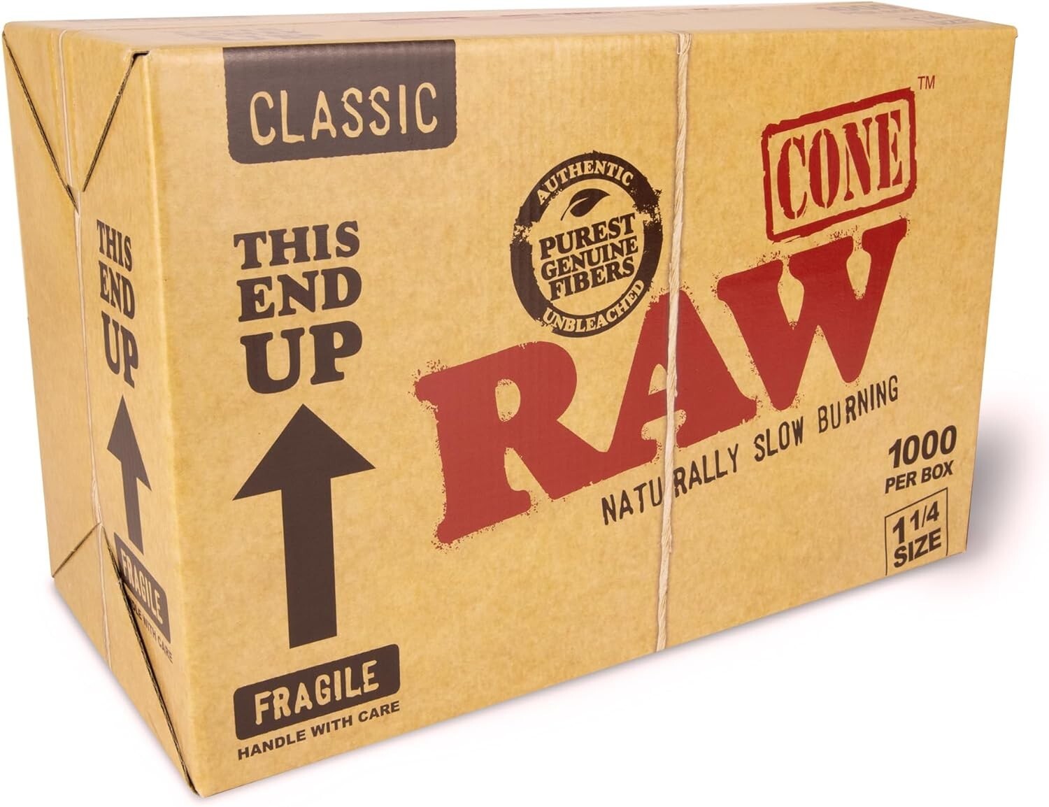 RAW Cones 1 1/4 Classic | Bulk Wholesale Box | 1000 Cones -  USA