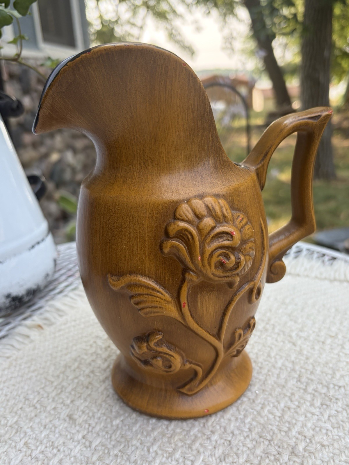 Vtg  Royal Haeger Pitcher #8145 W/ Handle And Unique Colors