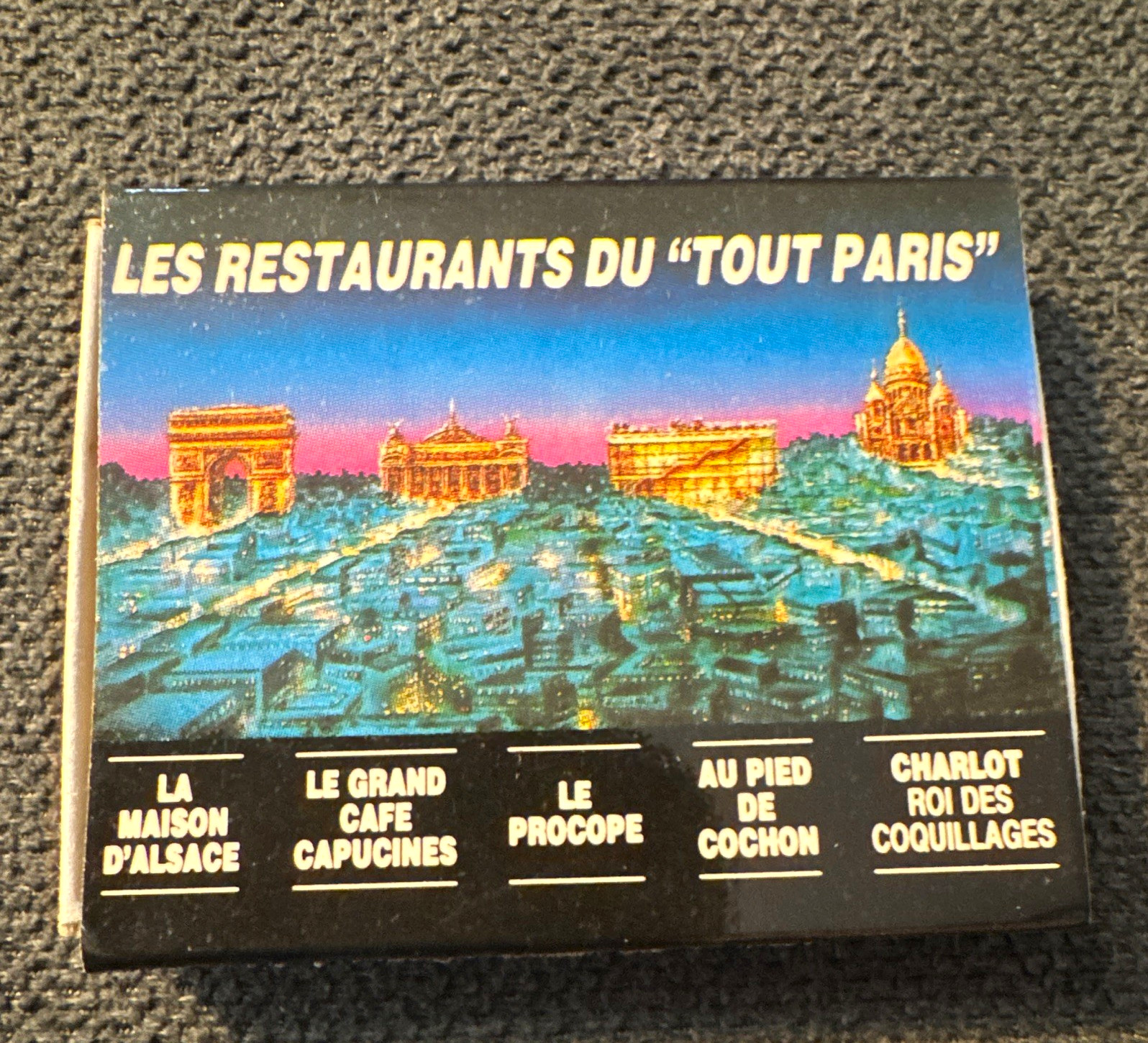 Au Pied de Cochon Paris Matchbook - Paris 1er, 6 rue Coquillière