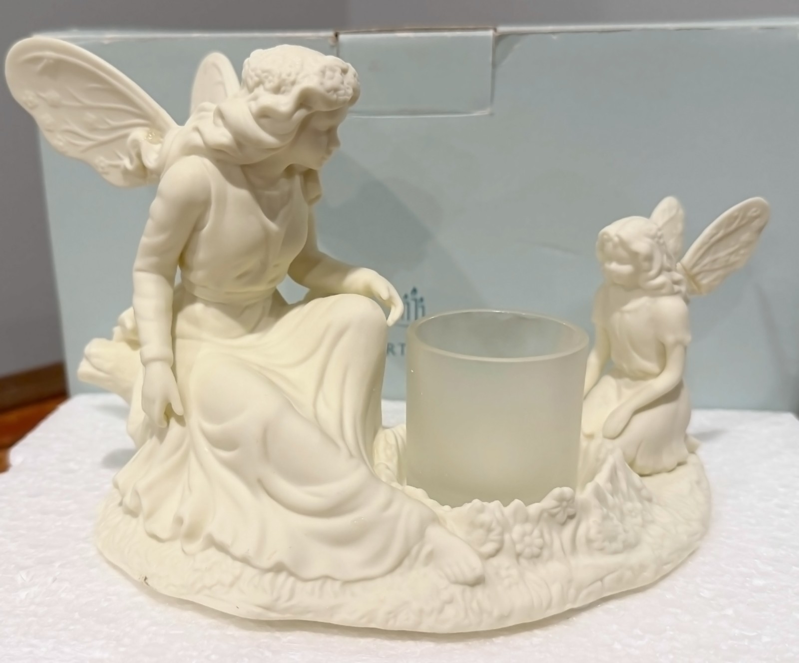 PartyLite P7627 Ariana's Garden Fairy Votive Holder Ivory Bisque Porcelain