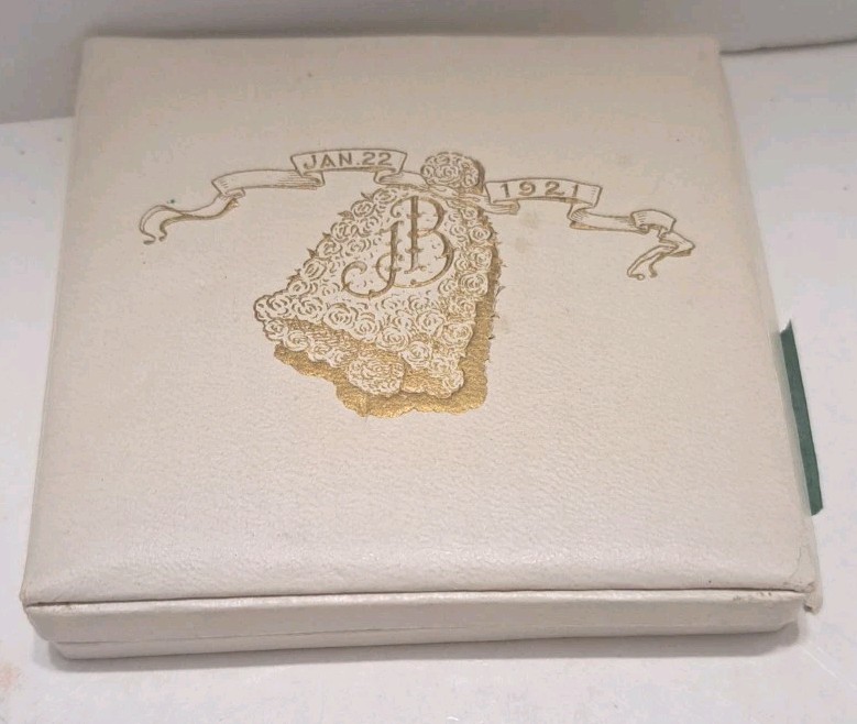 Antique Cigarette Box Monogrammed JB Wedding Favor Token Tax Stamp Jan 22 1921