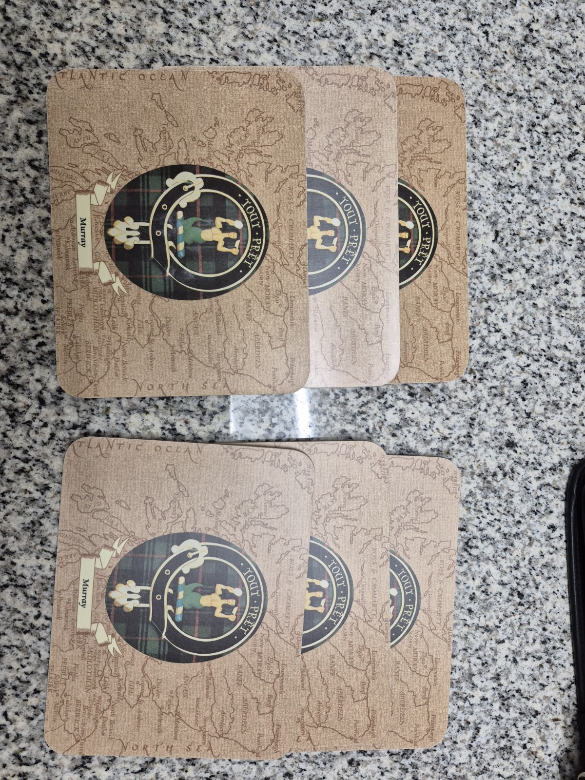 MURRAY Clan Large Coasters Set Of 6 RARE