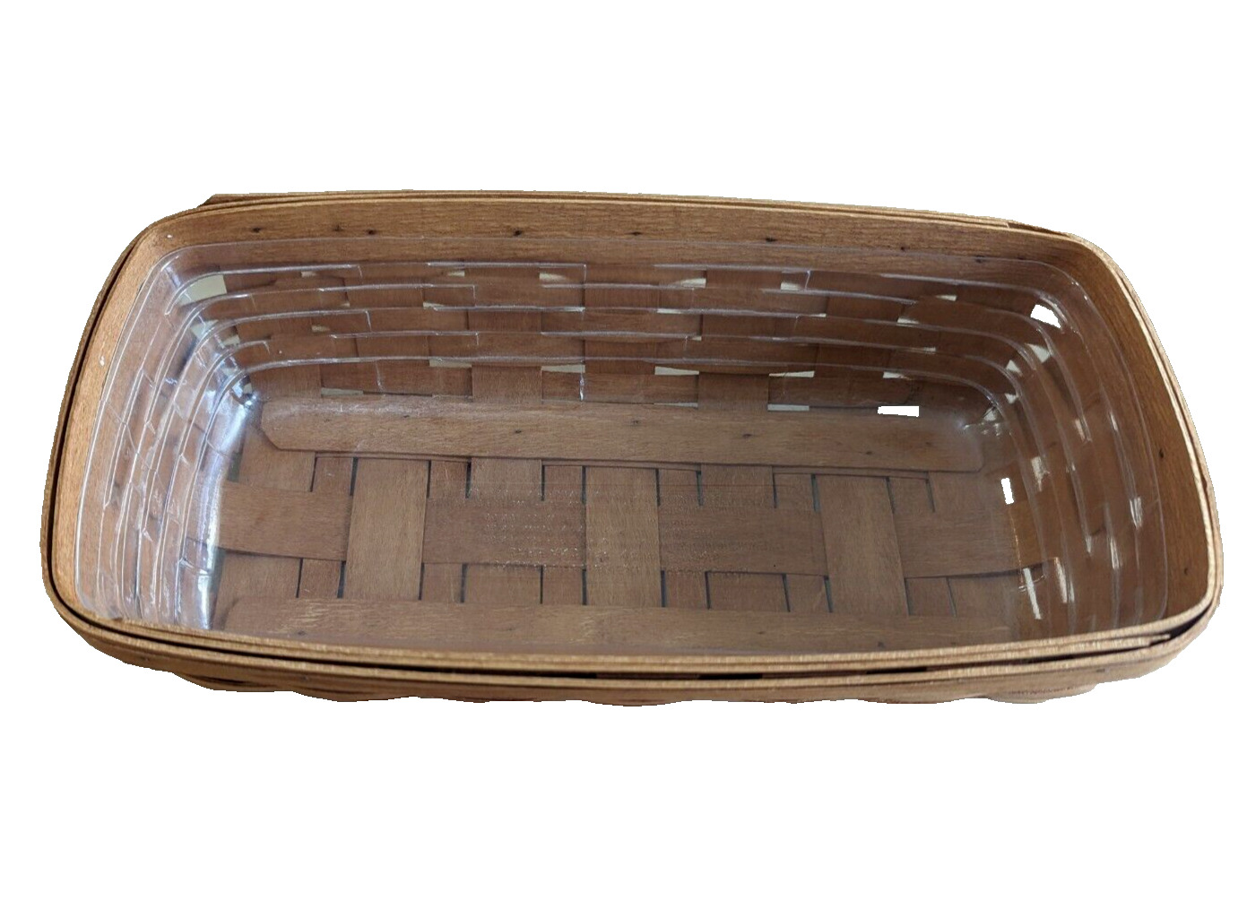 Longaberger Bread Baskets Handwoven Brown with Brick and Liner