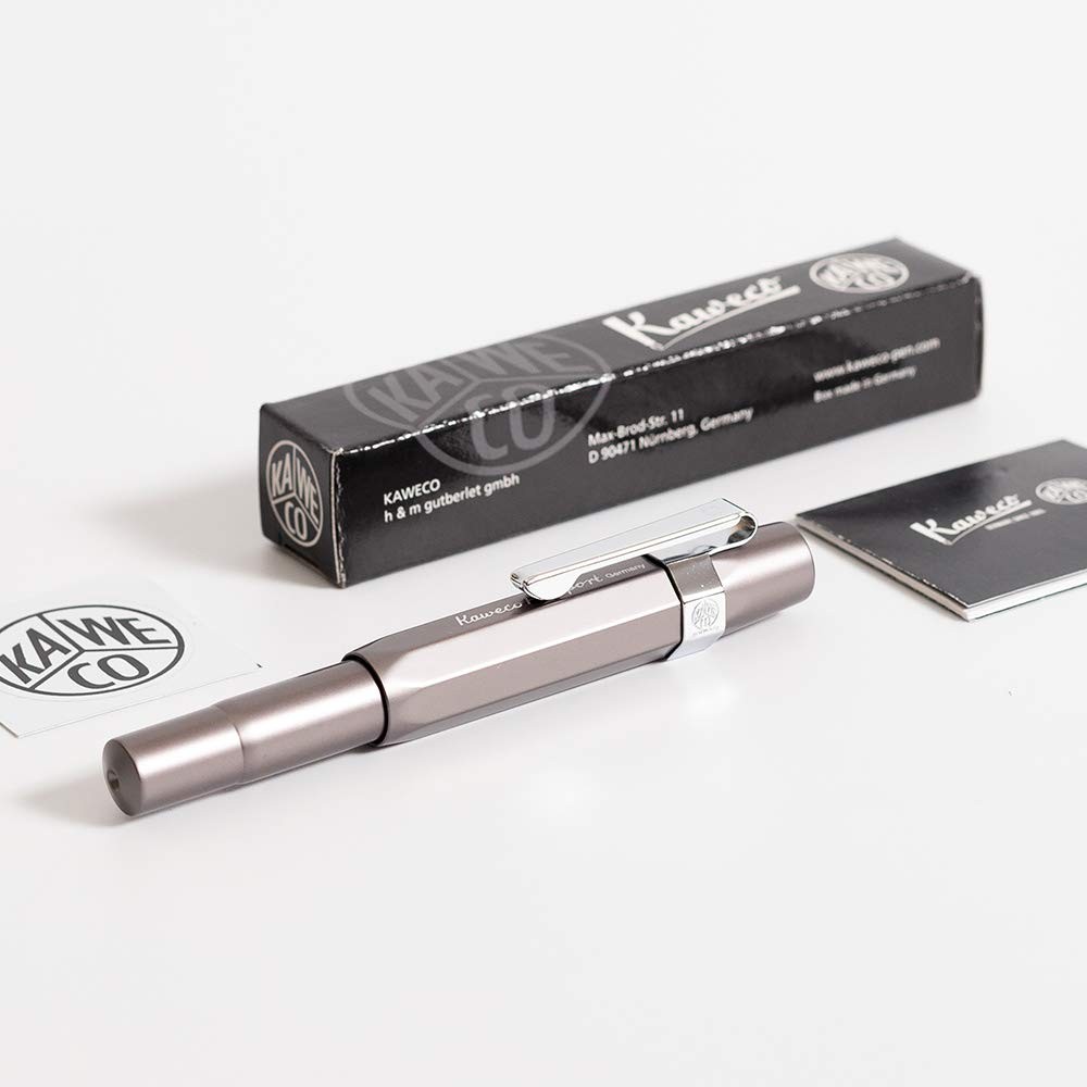 Kaweco AL Sport Fountain Pen Anthracite Fine Nib Octagonal Chrome