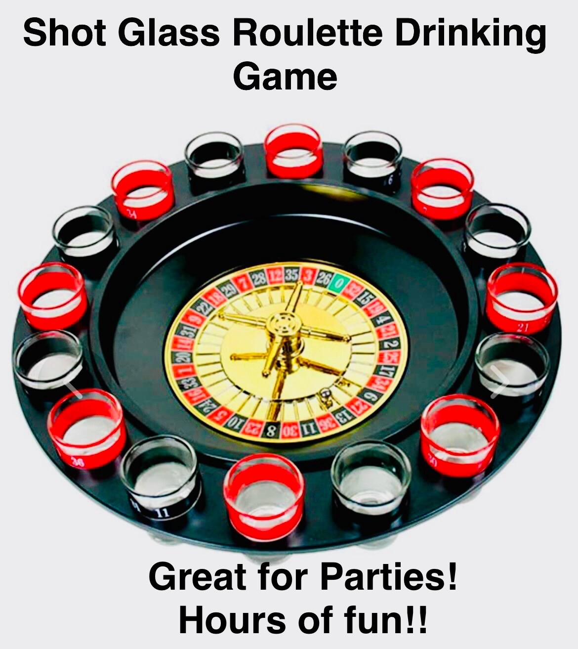 Roulette Drinking Game 16 Shot Glasses Party Novelty Gambling Fun Entertainment
