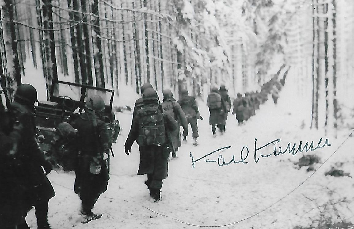 Karl Kammer signed 4x6 photo WW II D-Day European Theater USA Rare COA LOOK