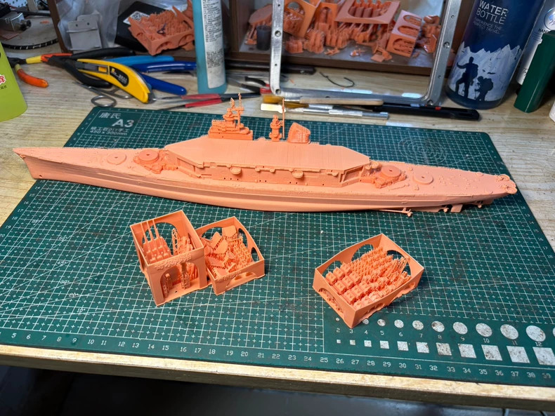 3D Printed 1/700 U.S. Navy Kearsarge-Class Battleship Unpainted Model Kit NEW