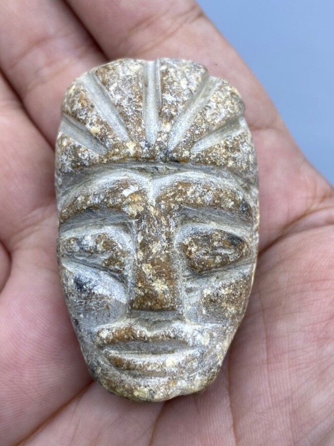 A Very Unique Unknown Era Beautiful Head Ancient Soft Stone Head Statue